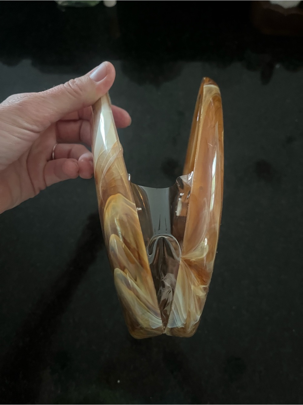 Target A New Day Acrylic Crescent Marble Minaudiere Clutch - Brown - Picture 12 of 13